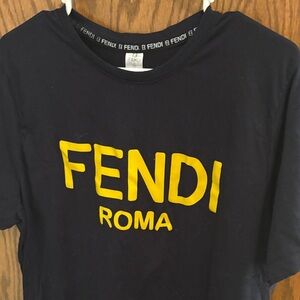 Phendi-inspired Dark Blue Tee with Vibrant Yellow Logo
